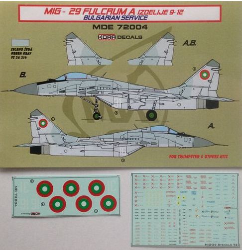 Mikoyan MiG-29 'Fulcrum' 9-12 Bulgarian service