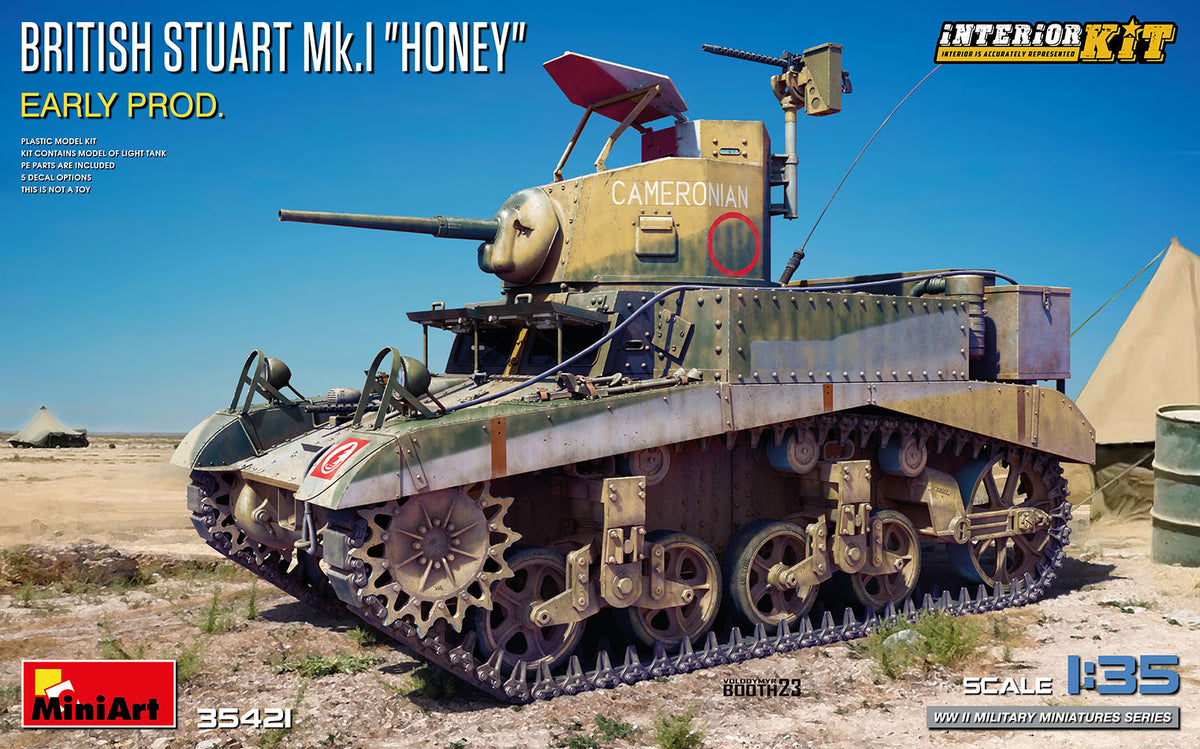 Miniart 1/35 British Stuart, Mk.I &#39;Honey&#39; Early (Int Kit) MIN35421