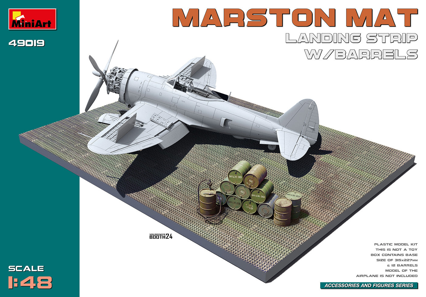 Miniart 1/48 Marston Mat Landing Strip with Barrels 49019