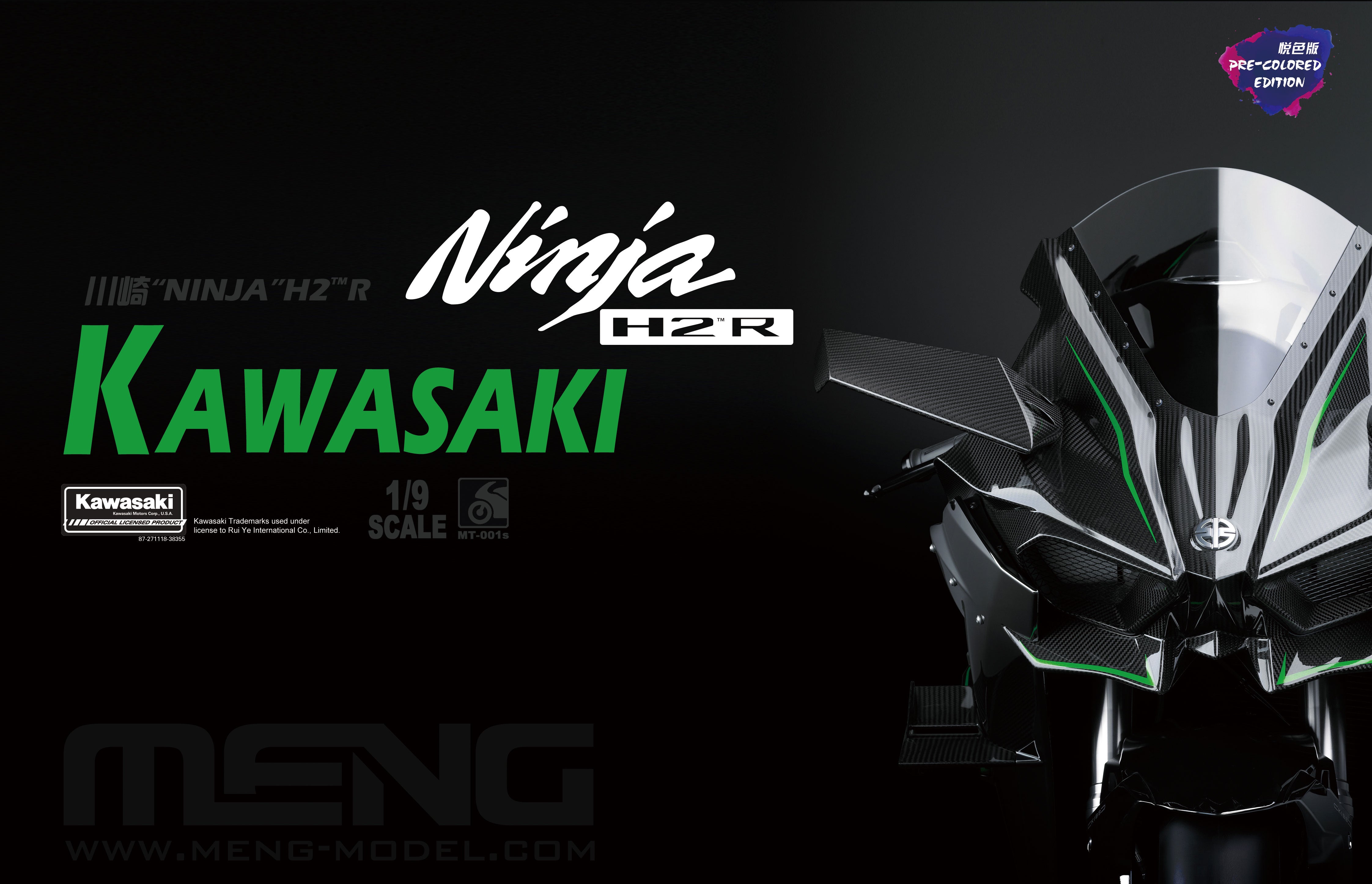 Meng Model 1:9 - Kawasaki Ninja H2R (Pre Coloured)