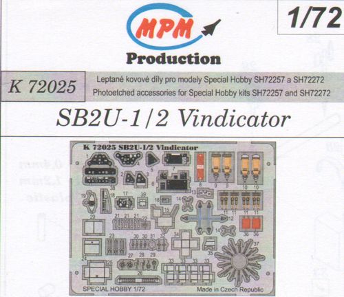 Vought SB2U-1/SB2U-2 Vindicator (designed to be used with Special Hobby kits SH72257 and SH72272)