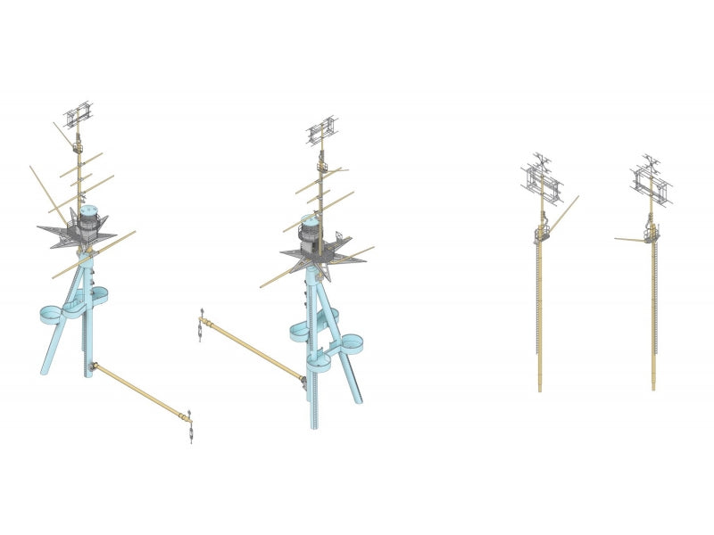 H.M.S. RODNEY MAST AND RADAR SET (designed to be used with Trumpeter kits)