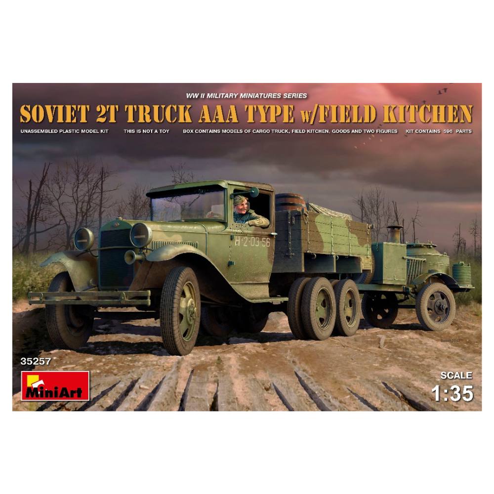 Miniart 1/35 Soviet 2T Truck Aaa Type With Field Kitchen Mt35257