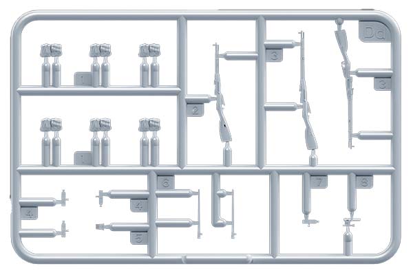 SOVIET JEEP CREW. SPECIAL EDITION Unassembled Plastic Model Kit contains five Figures and Weapons