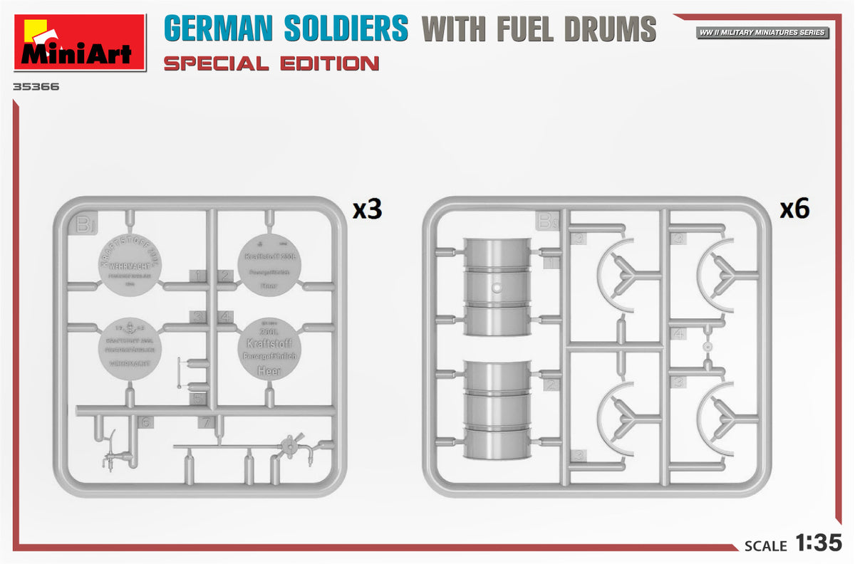 GERMAN SOLDIERS WITH FUEL DRUMS. SPECIAL EDITION