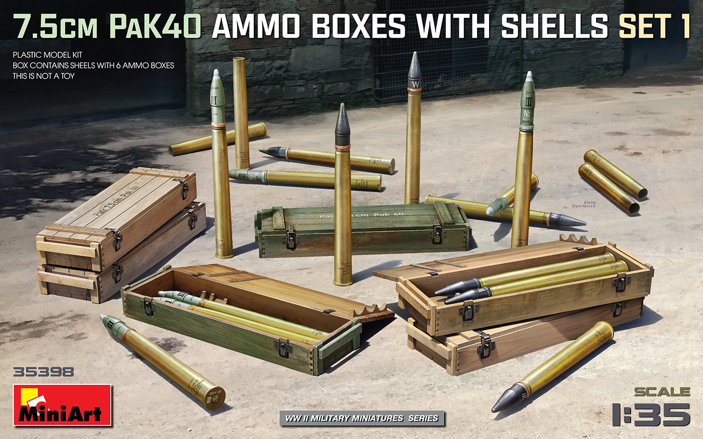 Miniart 1:35 - 7.5cm PaK40 Ammo Boxes w/ Shells Set 1
