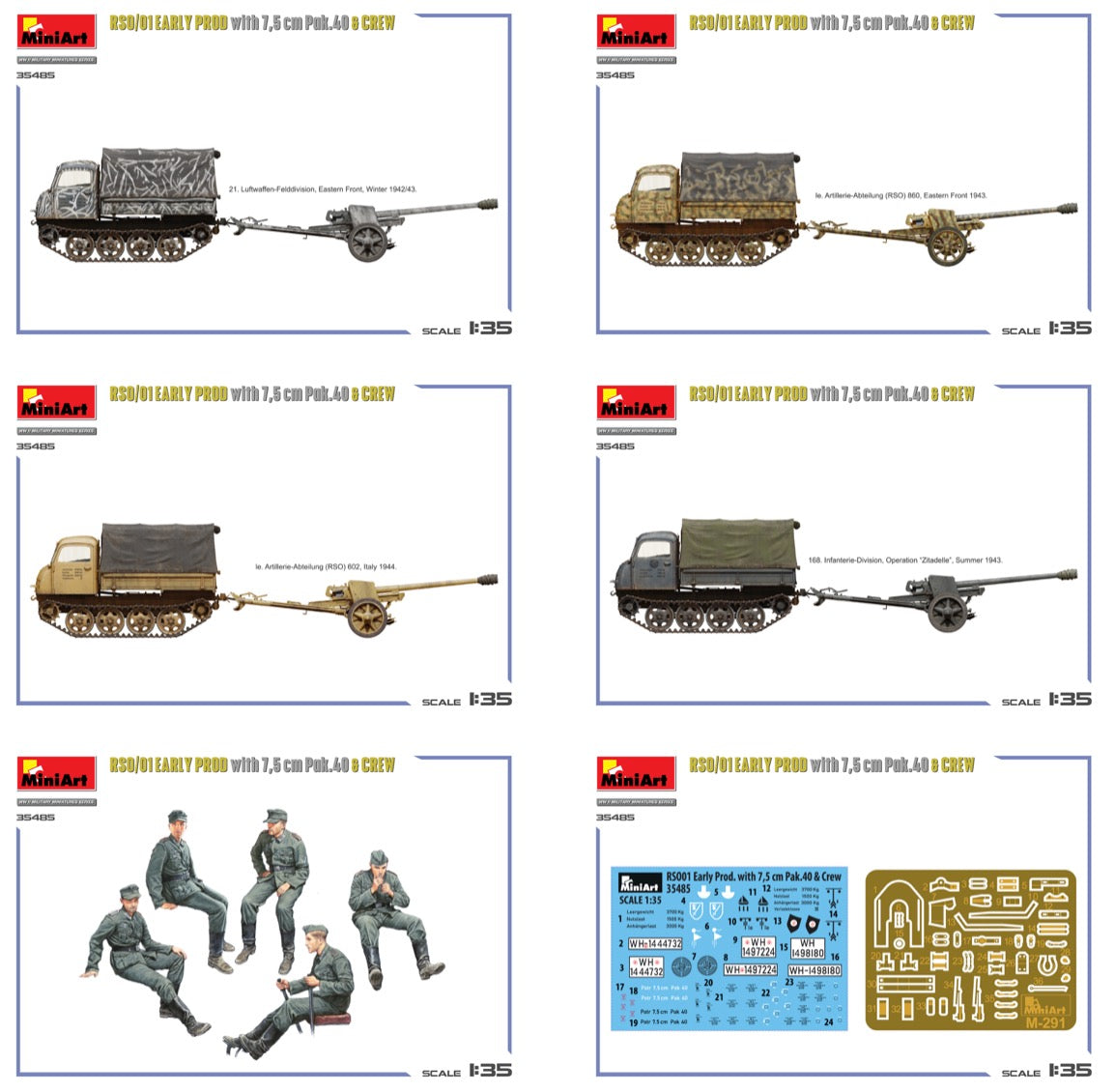 MiniArt Rso/01 Early Prod. With 7,5 Cm Pak.40 & Crew MT35485