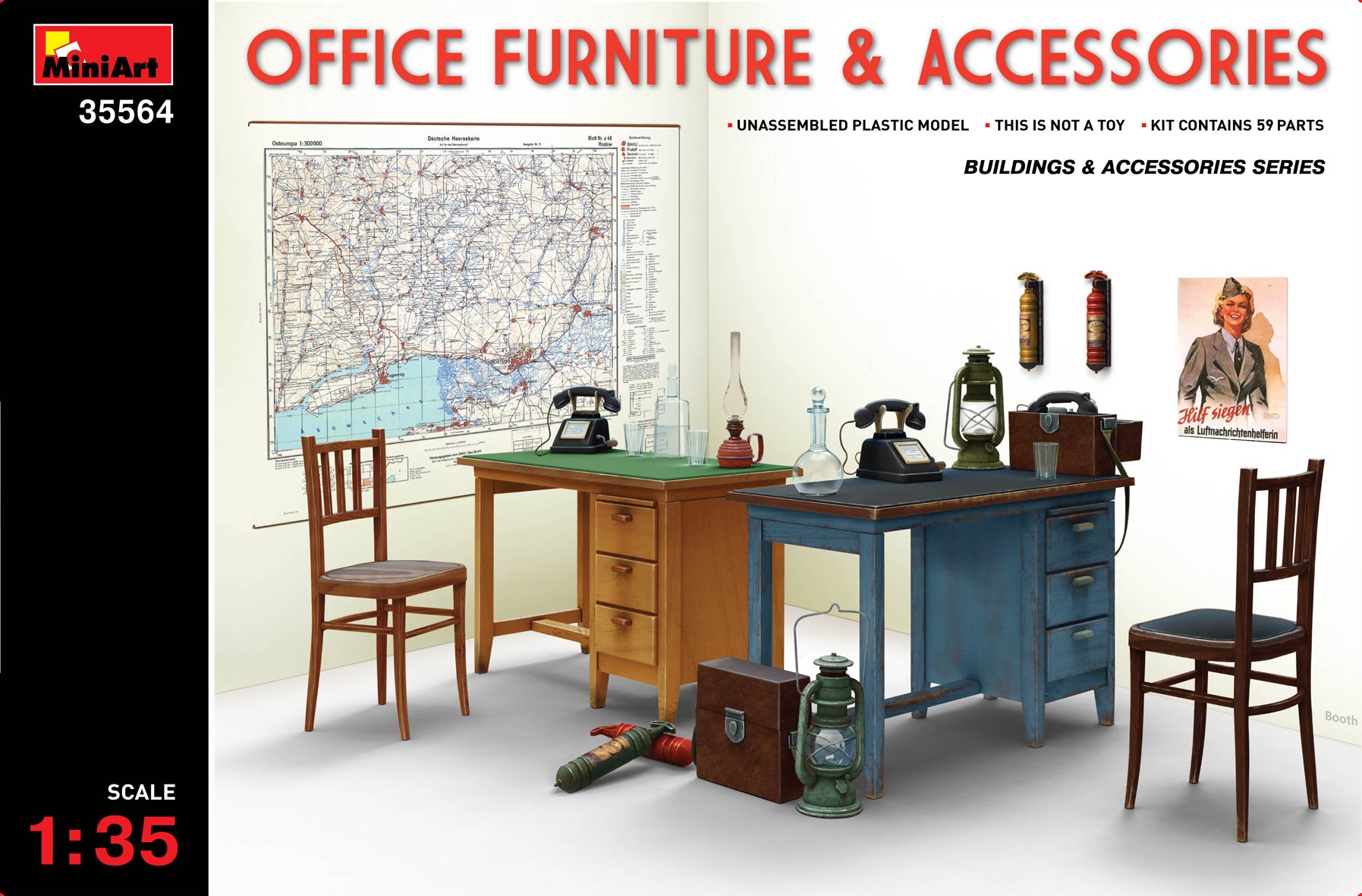 Miniart 1:35 - Office Furniture and Accessories