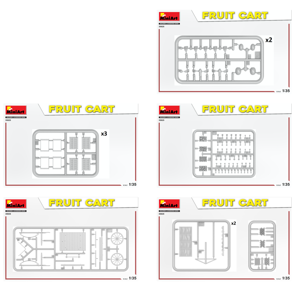 FRUIT CART Unassembled Plastic Model Kit:Box Contains Model of Fruit Cart