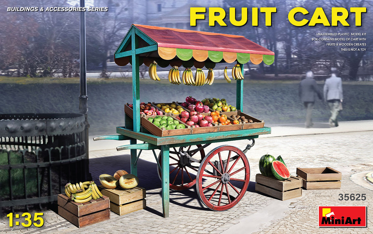 FRUIT CART Unassembled Plastic Model Kit:Box Contains Model of Fruit Cart