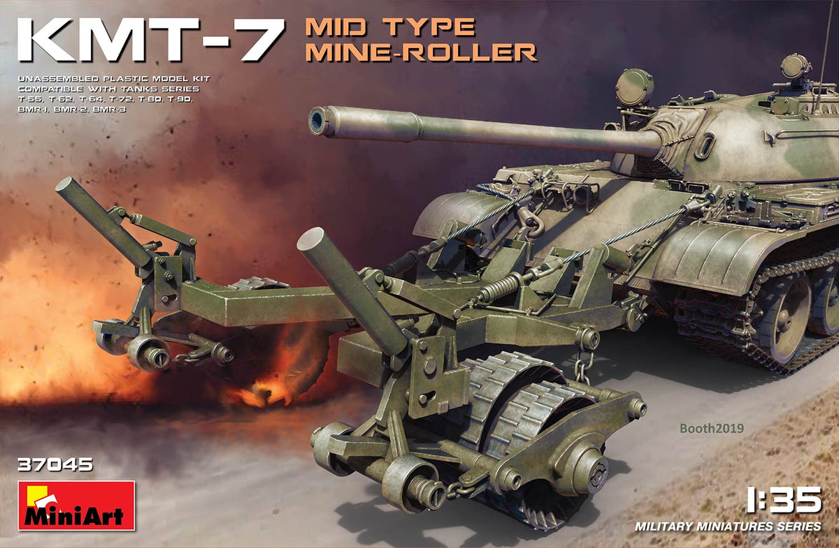 KMT-7 MID TYPE MINE-ROLLER HIGHLY DETAILED MODELCHAIN INCLUDEDCOMPATIBLE WITH TANKS SERIES:Soviet T-55, T-62, T-64, T-72, T-80, T-90, BMR-1, BMR-2, BMR-3.(designed be used with MiniArt kits)