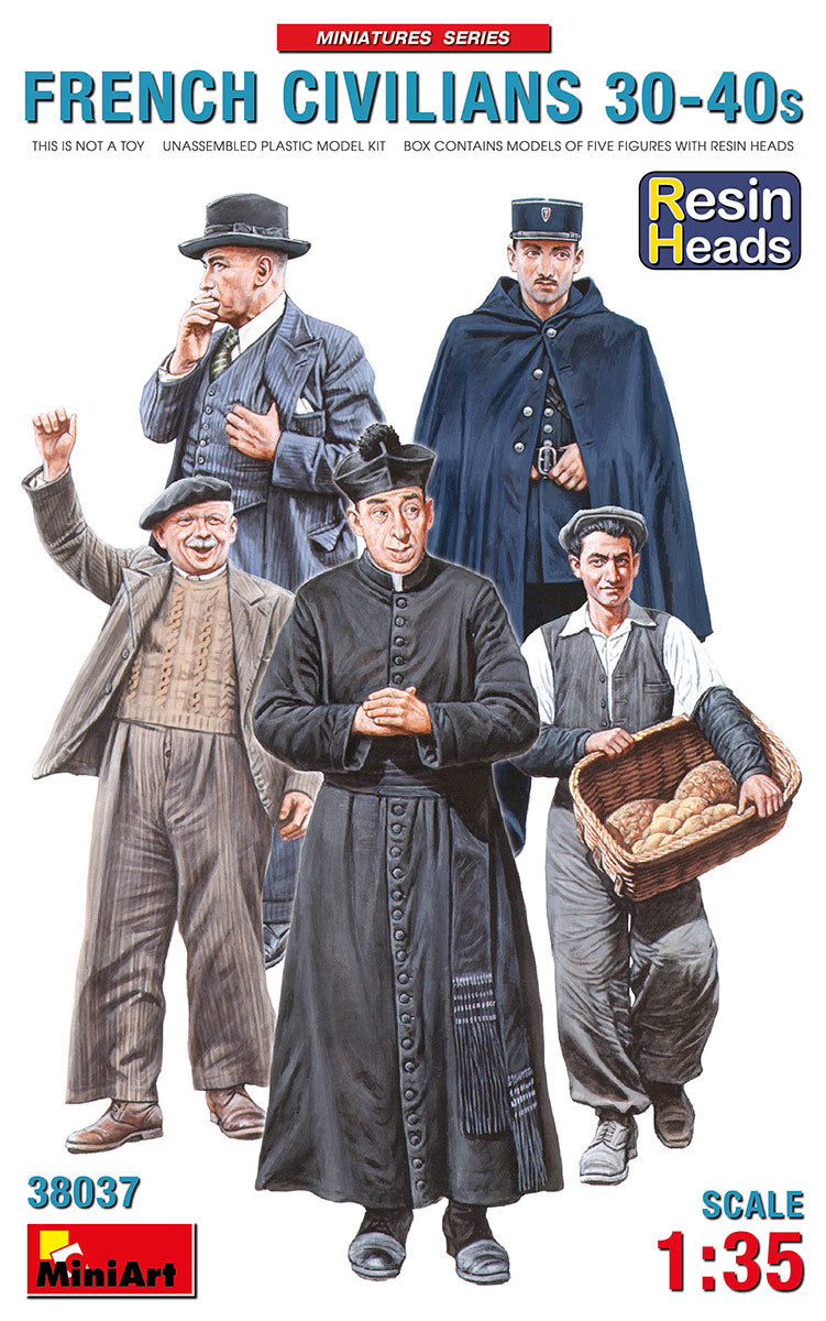 Miniart 1:35 - French Civilians 30-40s (Resin Head)