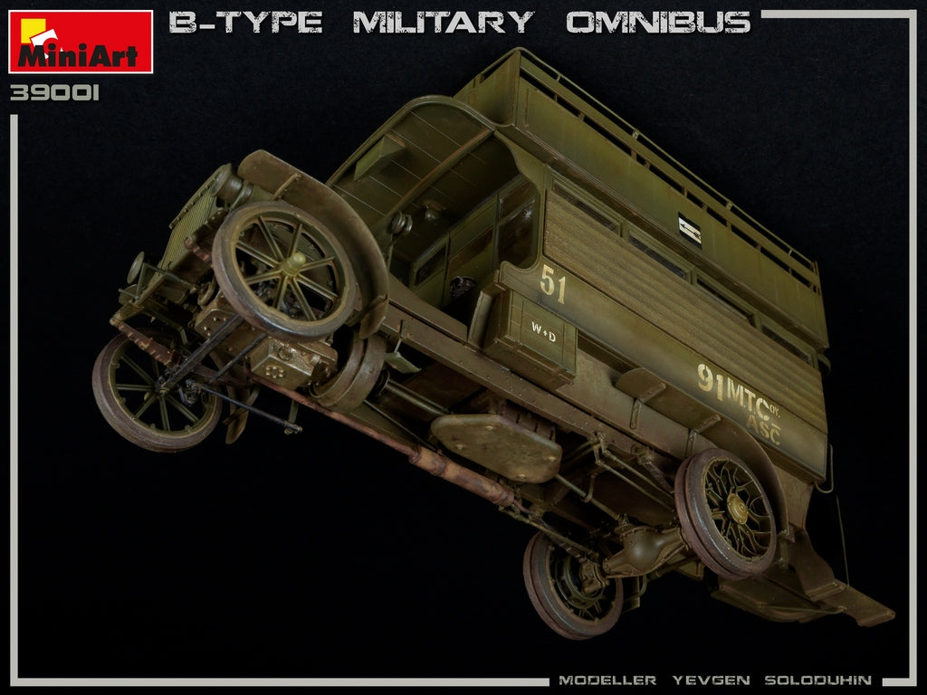 B-TYPE MILITARY OMNIBUS (Old Bill Bus) HIGHLY DETAILED MODELACCURATE ENGINECLEAR PARTS INCLUDEDPHOTO-ETCHED PARTS INCLUDEDDECAL SHEET FOR 5 VARIANTS