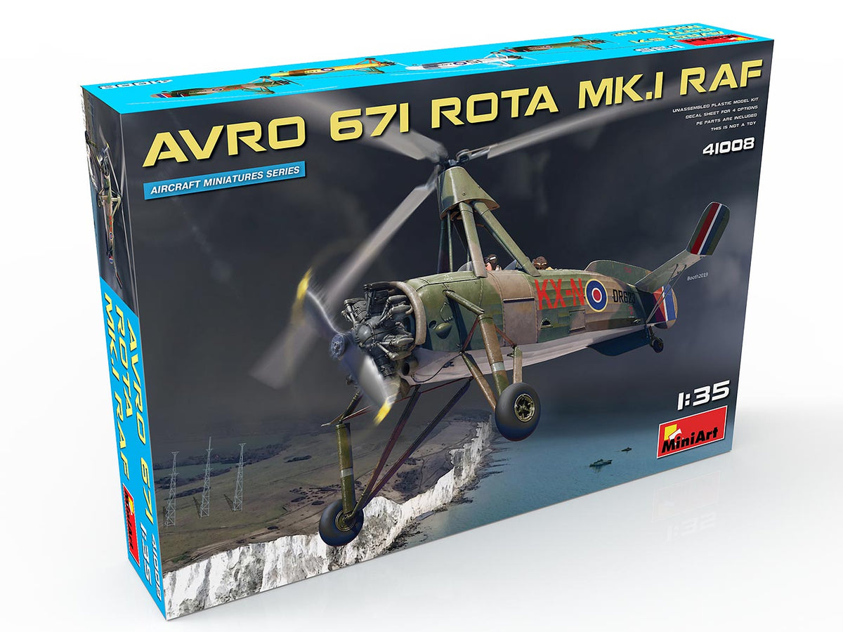 AVRO 671 ROTA MK.I RAF HIGHLY DETAILED MODELCLEAR PARTS INCLUDEDHATCHES CAN BE OPEN OR CLOSEDPHOTO-ETCHED PARTS INCLUDEDDECAL SHEET FOR 4 VARIANTS