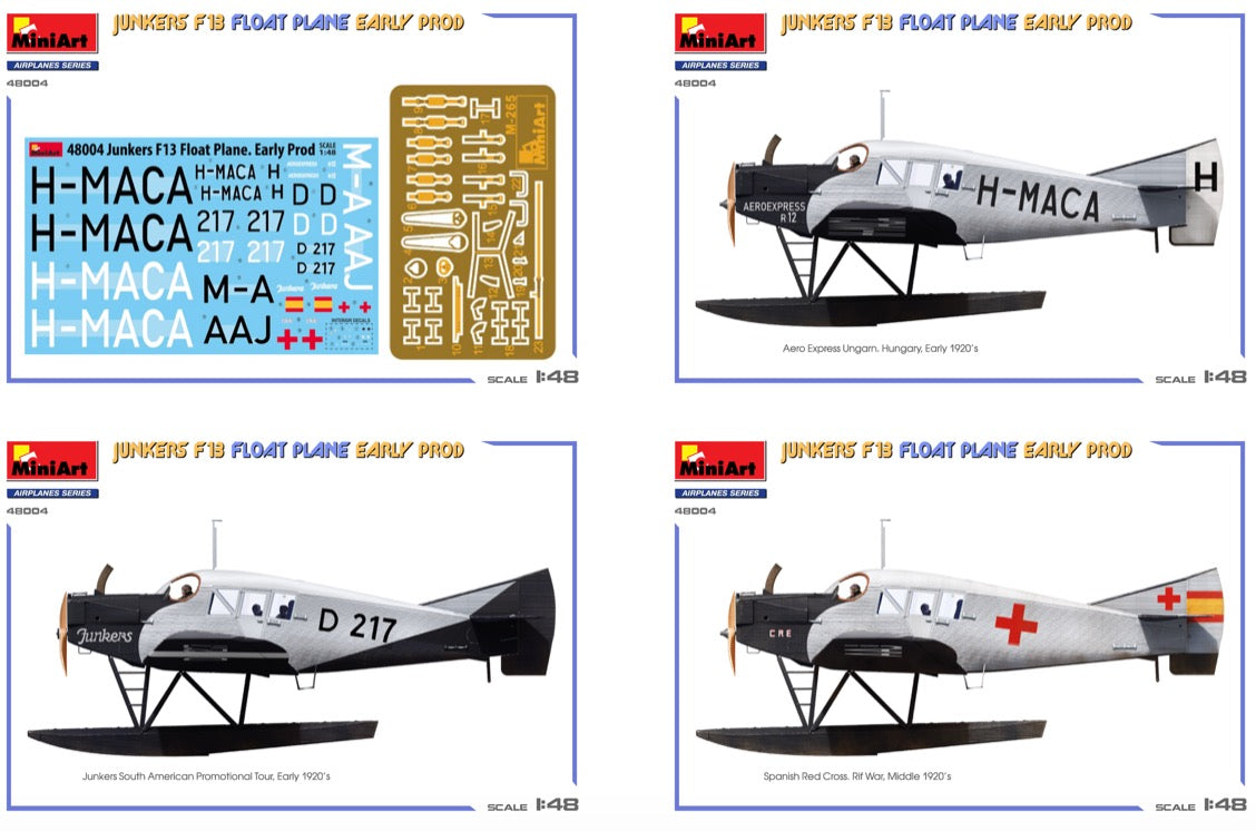 Junkers F13 Float Plane. Early Production