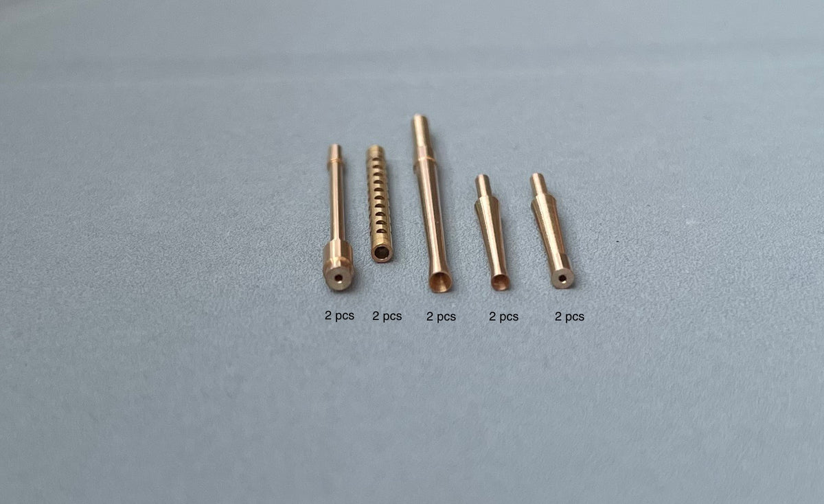 Mitsubishi A6M2/A6M5 'Zero' fighter barrels set – 10 brass parts (designed to be used with Tamiya kits)