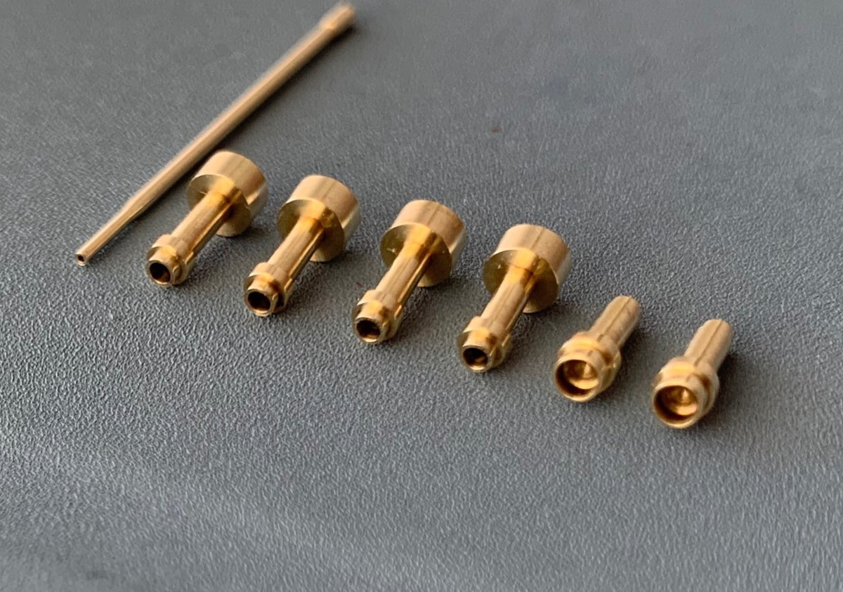 Heinkel He-219A-7 UHU gun barrels and pitot tubes – 7 brass parts (designed to be used with Revell kits)