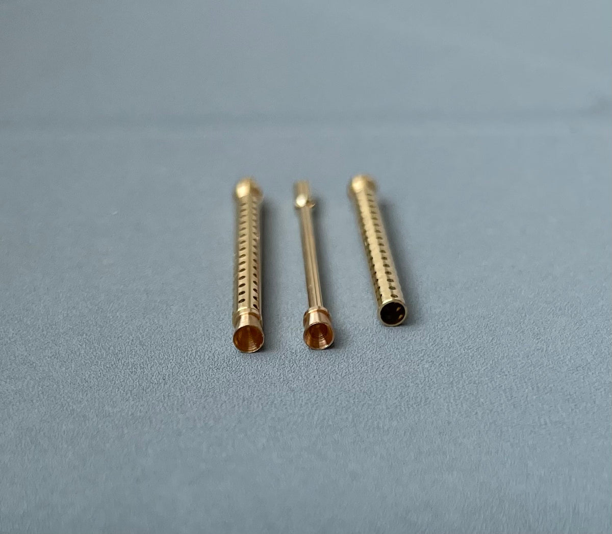 Gun barrels for Messerschmitt Bf-109E-1 – 4 brass parts (designed to be used with Eduard kits)