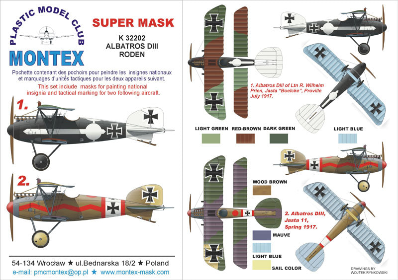 Albatros D.III insignia and markings masks (designed to be used with Roden kits)