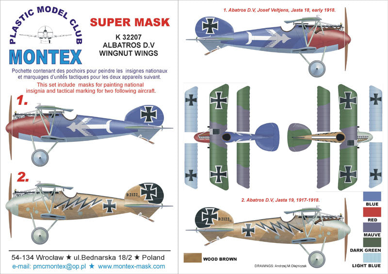 Albatros D.V insignia and markings masks (designed to be used with WINGNUT WINGS kits)