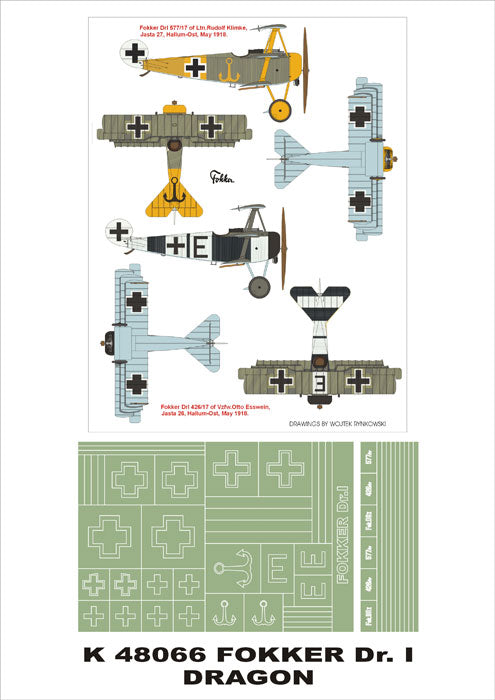 Fokker Dr.I Triplane 2 insignia masks (designed to be used with Dragon kits)