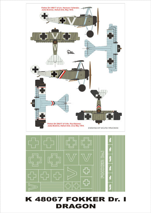 Fokker Dr.I Triplane 2 insignia masks (designed to be used with Dragon kits)