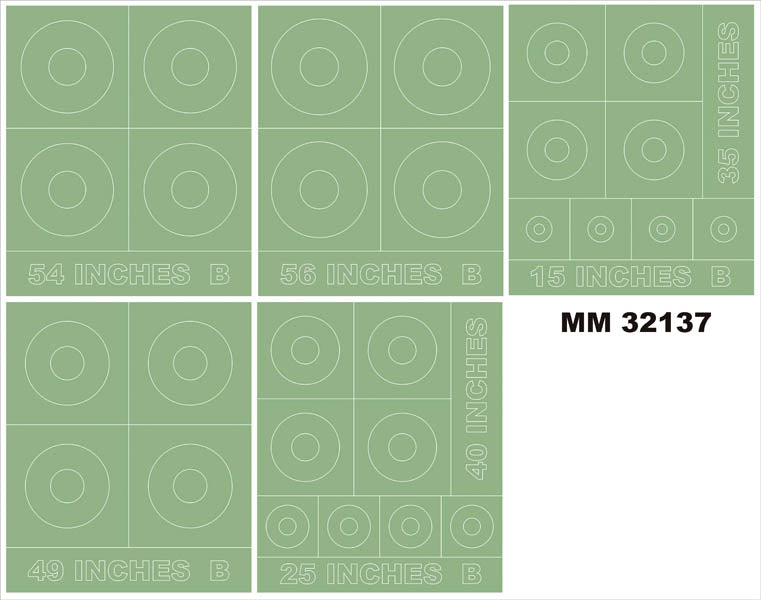 RAF ROUNDELS TYPE B insignia and markings masks (designed to be used with kits)