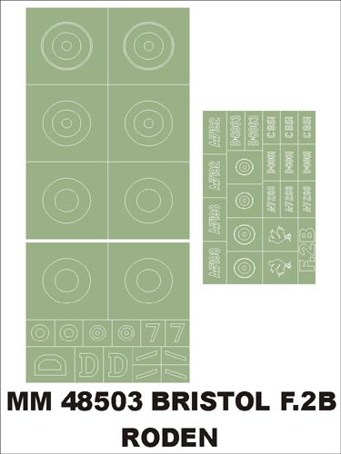 Bristol F.2B Fighter insignia and markings masks (designed to be used with Roden kits)
