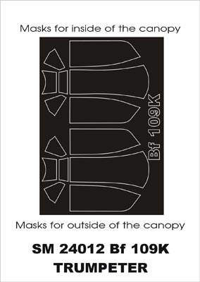 Messerschmitt Bf-109K-4 canopy frame paint masks (inside and outside) (designed to be used with Trumpeter kits)