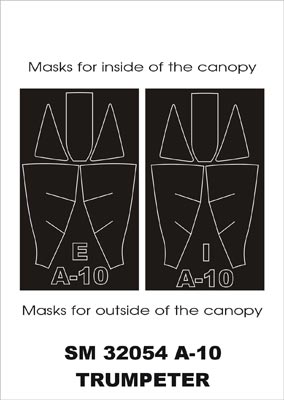 Fairchild A-10 canopy frame paint masks (inside and outside) (designed to be used with Trumpeter kits)