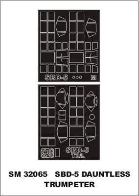 Douglas SBD-5 Dauntless canopy frame paint masks (inside and outside) (designed to be used with Trumpeter kits)