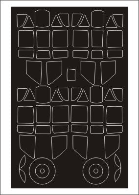 Kawasaki Ki-61 Hien canopy frame paint masks (inside and outside) (designed to be used with Hasegawa kits)