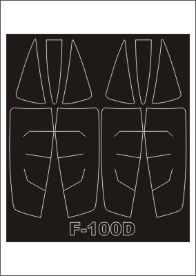 North-American F-100D Super Sabre canopy frame paint masks (inside and outside) (designed to be used with Trumpeter kits)