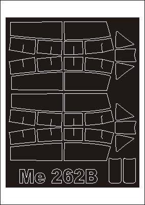 Messerschmitt Me-262B-1 canopy frame paint masks (inside and outside) (designed to be used with Trumpeter kits)