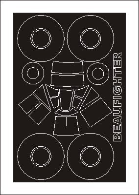 Bristol Beaufighter Mk.IF canopy frame paint mask (outside only) (designed to be used with Revell kits)