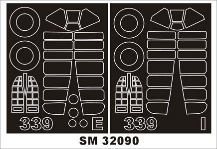 Brewster B-339 Buffalo canopy frame paint masks (inside and outside) (designed to be used with Special Hobby kits)[B-239 B-339E F2A2 F2A-3 Mk.I]