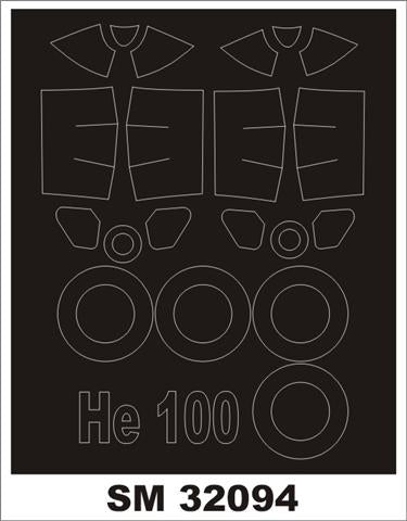 Heinkel He-100D canopy frame paint masks (inside and outside) (designed to be used with Special Hobby kits)