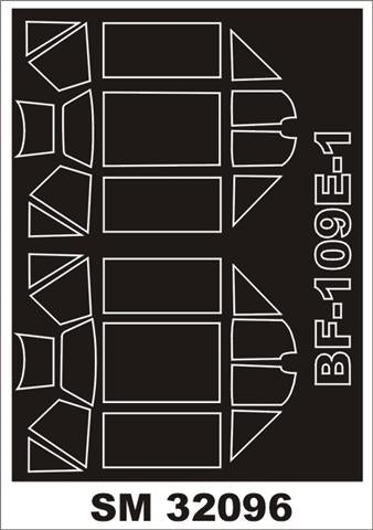 Messerschmitt Bf-109E-1 canopy frame paint masks (inside and outside) (designed to be used with Eduard kits)