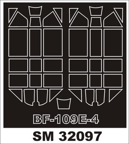 Messerschmitt Bf-109E-4 canopy frame paint masks (inside and outside) (designed to be used with Eduard kits)