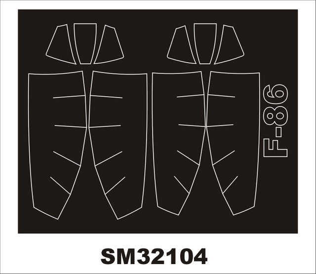 North-American F-86 SABRE canopy frame paint masks (inside and outside) (designed to be used with Italeri, Kinetic Model and Wolfpack kits)[F-86F-30 F-86F-40]