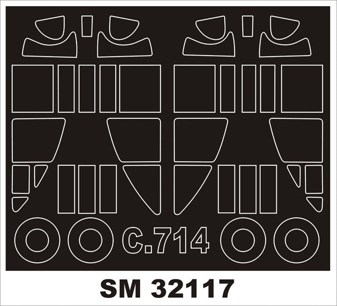 Caudron Cr.714C.1 canopy frame paint masks (inside and outside) (designed to be used with AZUR kits)