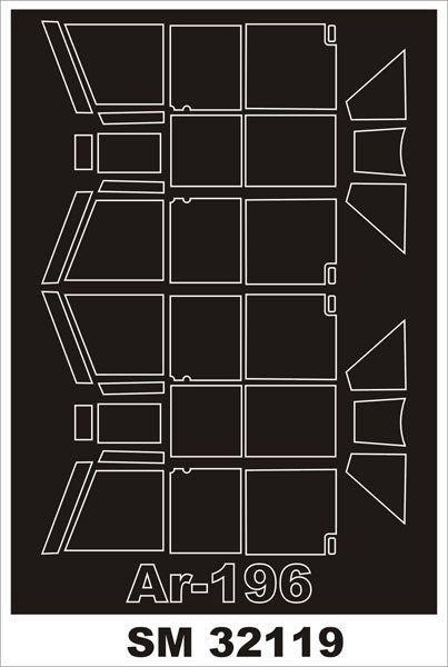 Arado Ar-196A-3 canopy frame paint masks (inside and outside) (designed to be used with Revell kits)