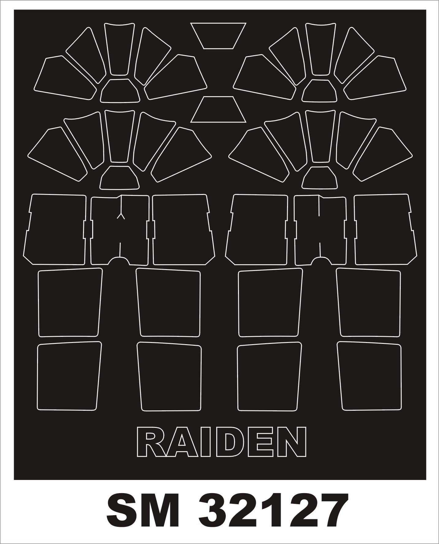 Mitsubishi J2M3 Raiden (JACK) canopy frame paint masks (inside and outside) (designed to be used with Hasegawa kits)