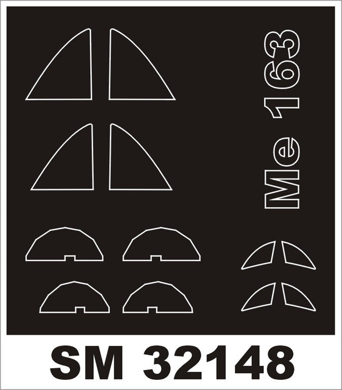 Messerschmitt Me-163B canopy frame paint masks (inside and outside) (designed to be used with Meng Model kits)