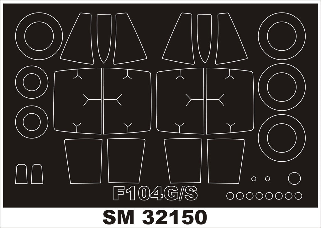 Lockheed F-104 canopy frame paint masks (inside and outside) (designed to be used with Italeri kits)