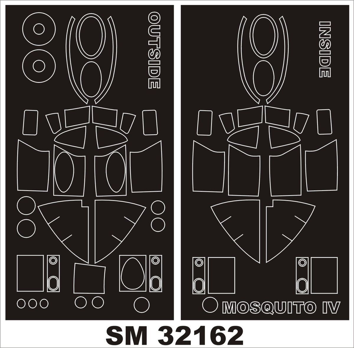 de Havilland Mosquito Mk.IV / PR.Mk.I/IV (designed to be used with Hong Kong Models kits) (outside and inside canopy masks)