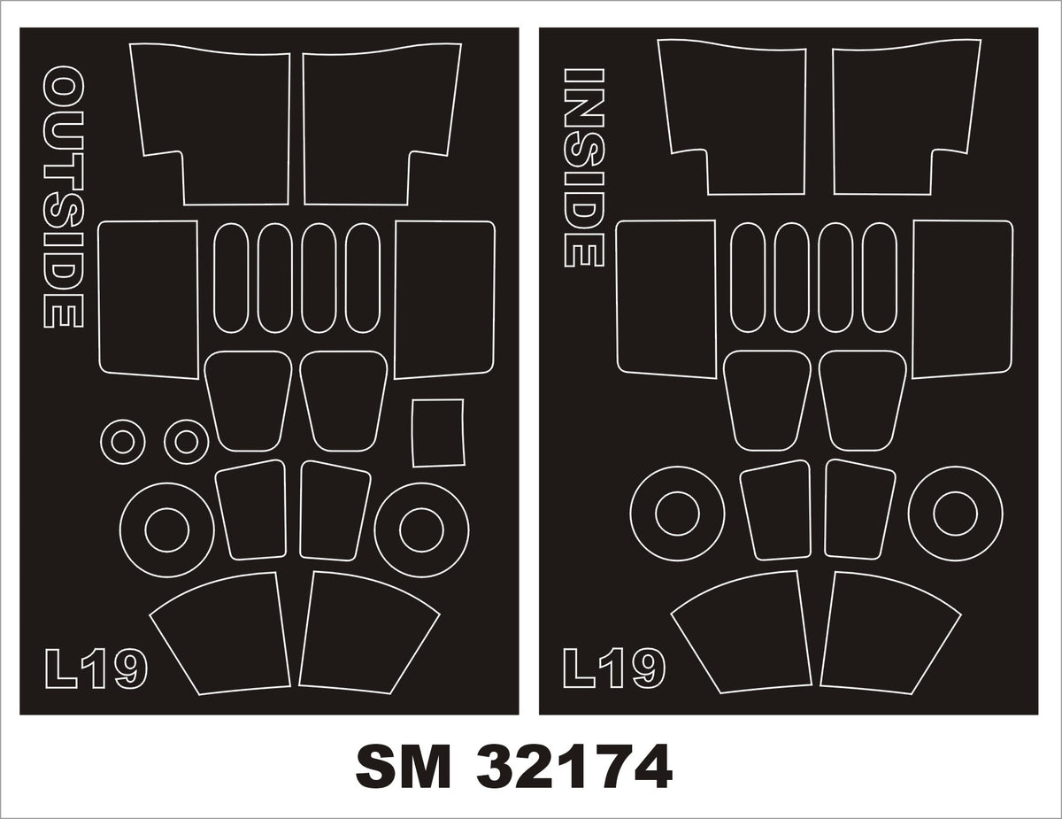 Cessna L-19/O-1 Bird Dog canopy frame paint mask (inside & outside) (designed to be used with Roden kits)