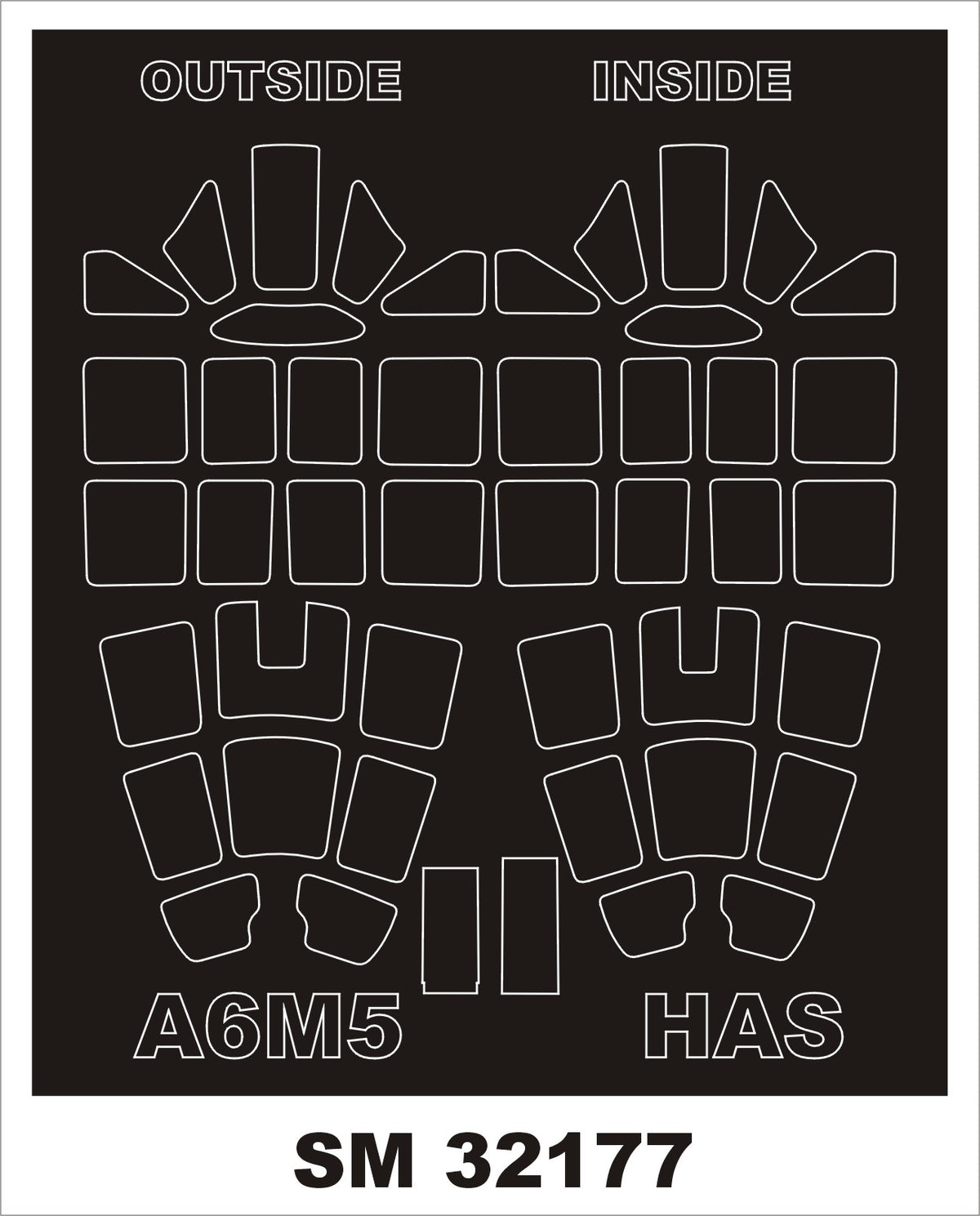 Mitsubishi A6M5c Zero canopy frame paint mask (inside & outside) (designed to be used with Hasegawa kits)