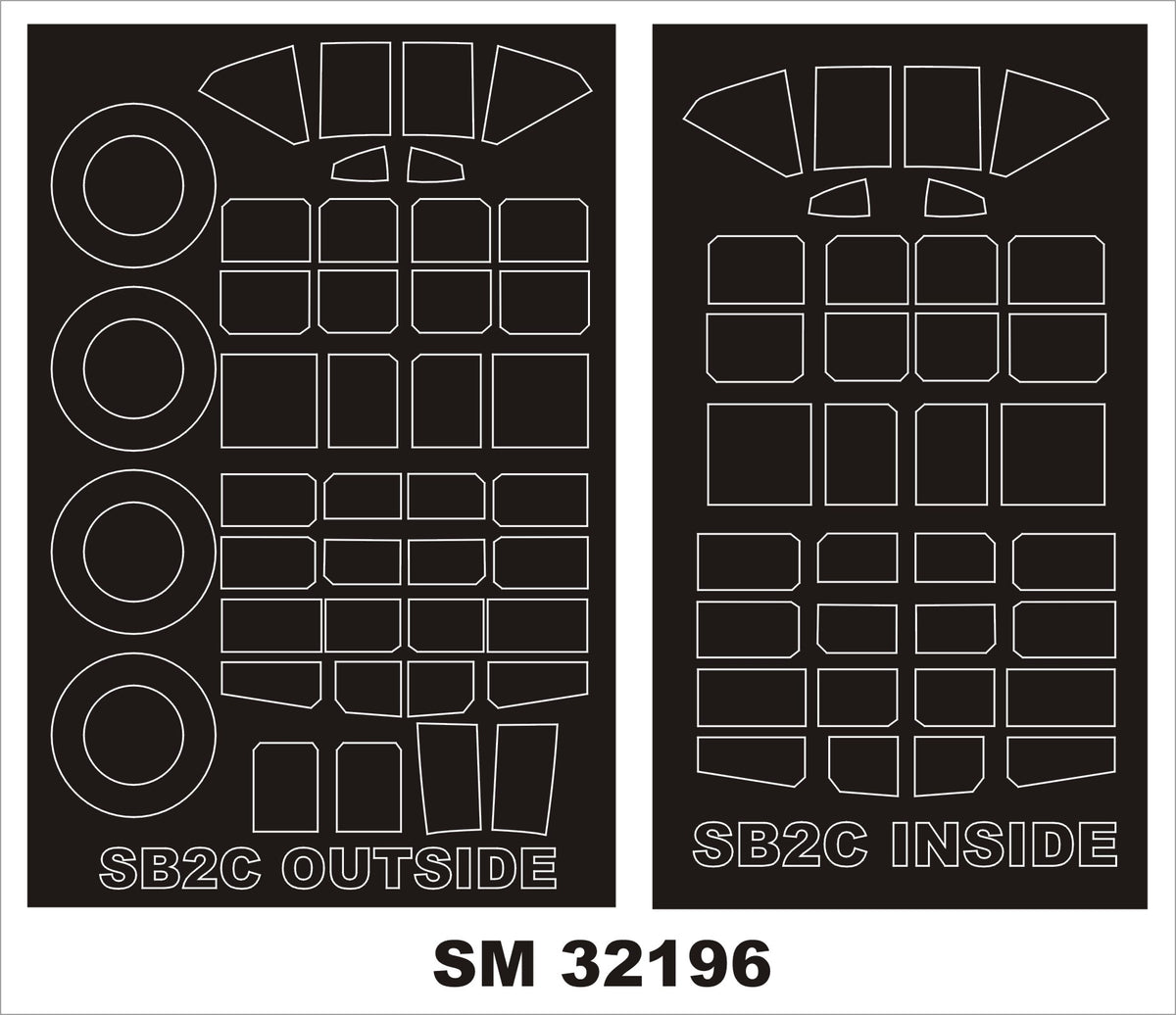 Curtiss SB2C Helldiver canopy frame paint mask (inside & outside) (designed to be used with Infinity Models kits)