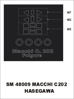 Macchi C.202 canopy frame paint mask (outside only) (designed to be used with Hasegawa kits)